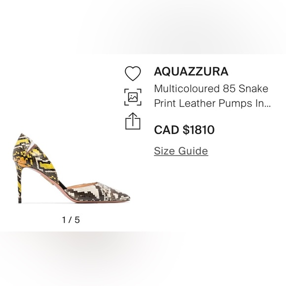 Size 41 - Aquazzura Multicoloured Snake Print Leather Pumps - Picture 16 of 16